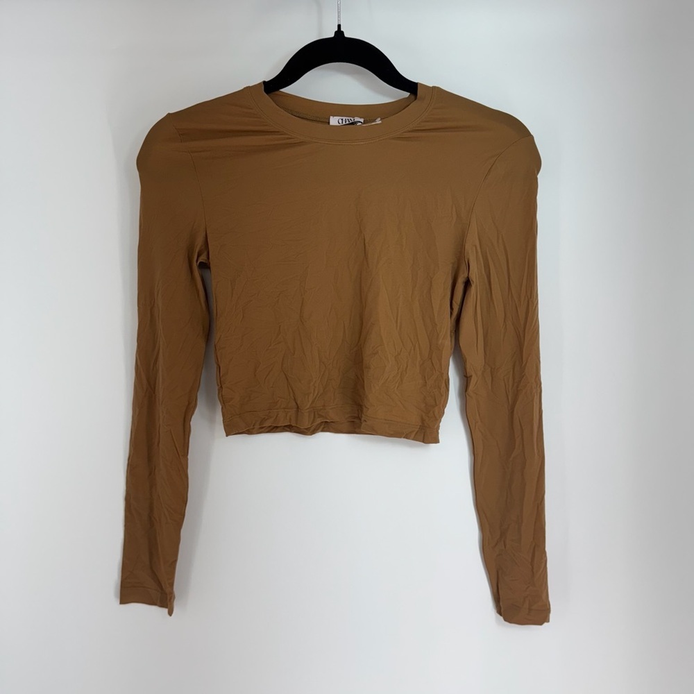 Cham Long Sleeve Crew Neck Cropped Lightweight Top